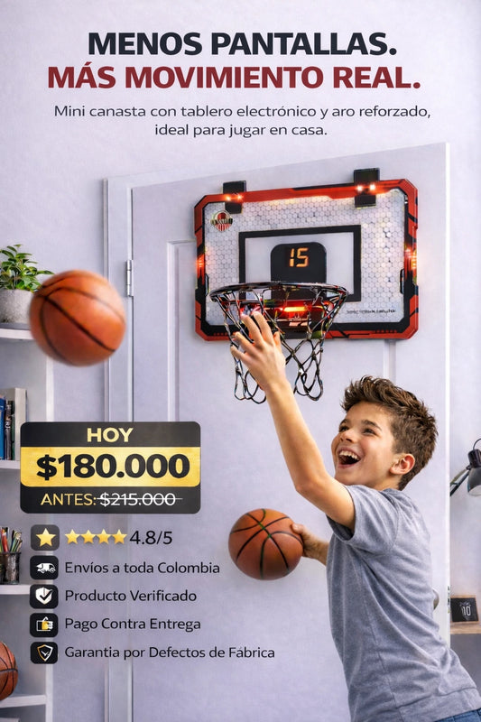 Mini Canasta Pro con Tablero Electrónico